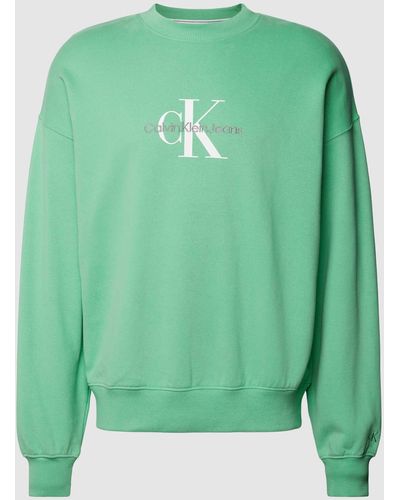 Calvin Klein Oversized Sweatshirt Met Logoprint - Groen