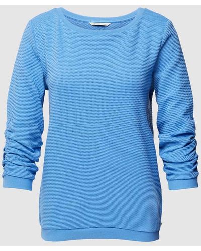 Tom Tailor Sweatshirt mit 3/4-Arm in unifarbenem Design - Blau