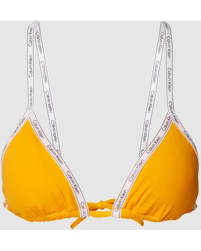 Calvin Klein Bikini-Oberteil mit Label-Details - Orange