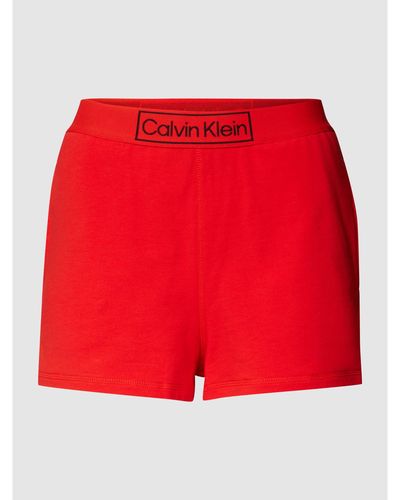 Calvin Klein Korte Broek Met Logoband - Rood