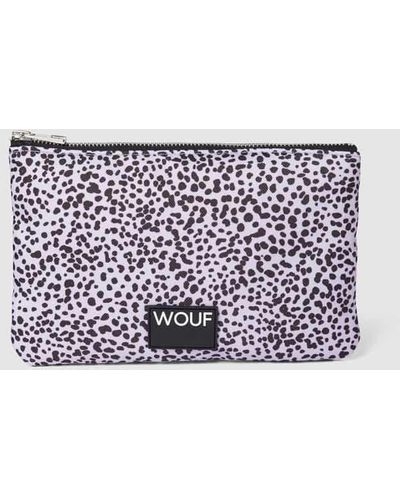 Wouf Pouch mit Allover-Muster Modell 'Julia' - Weiß