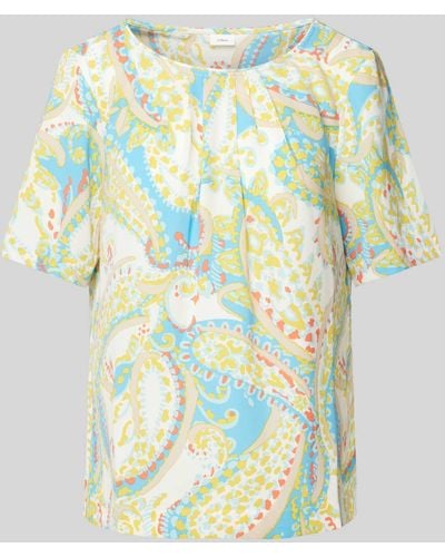 S.oliver Blouse Met All-over Print - Geel
