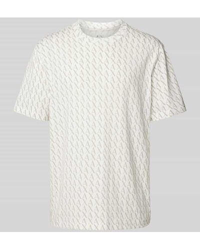 Armani Exchange T-Shirt mit Allover-Label-Print - Weiß