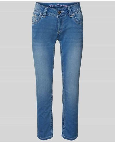 Blue Monkey Slim Fit Jeans mit verkürztem Schnitt Modell 'CHARLOTTE' - Blau