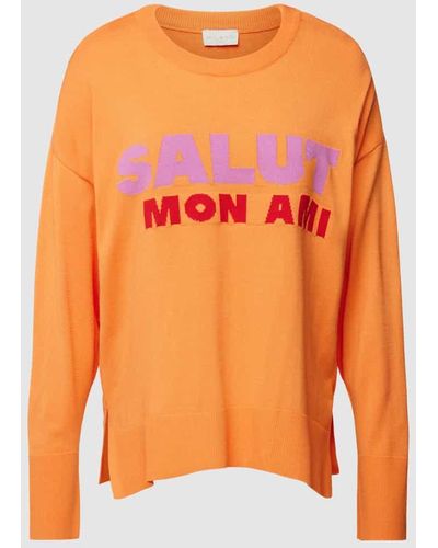 Milano Italy Sweatshirt mit gerippten Abschlüssen - Orange