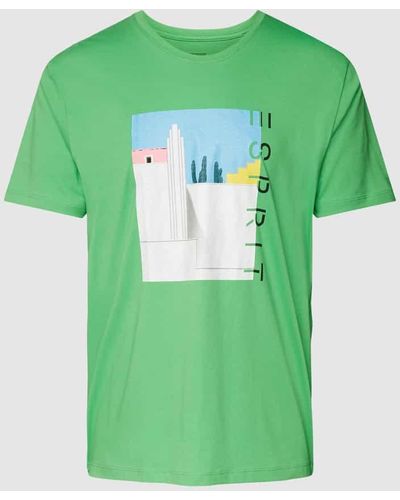 Esprit T-Shirt mit Motiv-Print - Grün