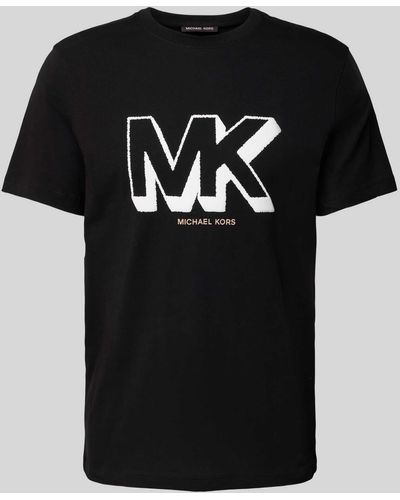 Michael Kors T-Shirt mit Label-Print Modell 'SKETCH MK' - Schwarz