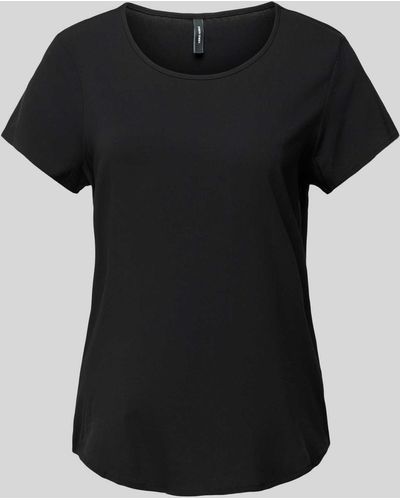 Vero Moda T-shirt Met Afgeronde Zoom - Zwart