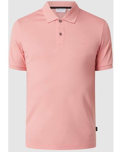 Calvin Klein Slim Fit Poloshirt aus Baumwolle - Pink