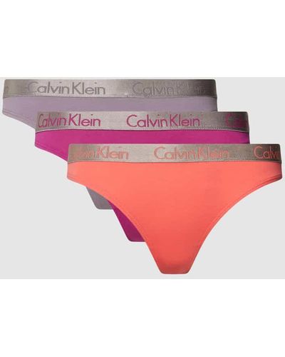 Calvin Klein String mit elastischem Logo-Bund Modell 'CAROUSEL' - Pink