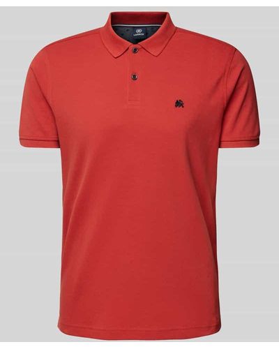 Lerros Regular Fit Poloshirt mit Logo-Stitching - Rot