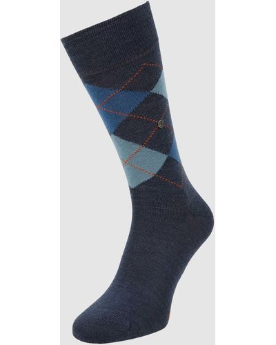 Burlington Socken aus Schurwollmischung Modell 'Edinburgh' - Blau