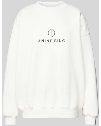Anine Bing Oversized Sweatshirt mit Label-Print - Weiß
