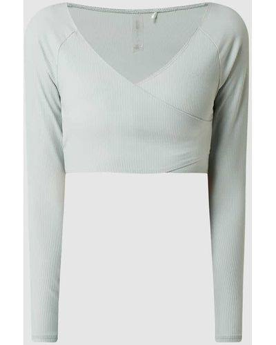 Only Play Cropped Sweatshirt mit Rippenstruktur Modell 'Jana' - Grau