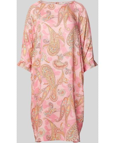 Milano Italy Knielanges Kleid mit Paisley-Muster - Pink
