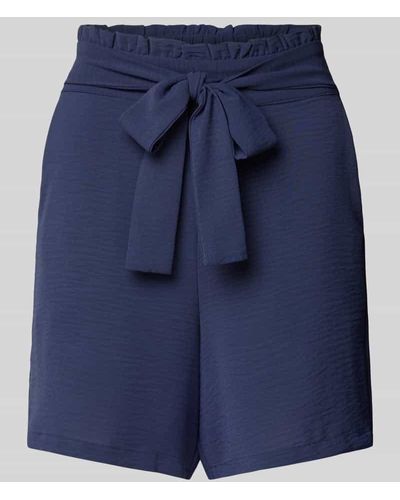 Vila High Waist Shorts mit Bindegürtel Modell 'RASHA' - Blau
