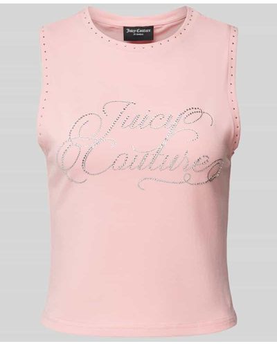 Juicy Couture Tanktop mit Ziersteinbesatz Modell 'BLAINE' - Pink