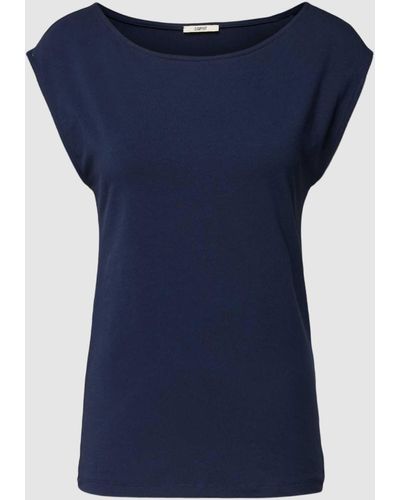 Esprit T-Shirt mit U-Boot-Ausschnitt - Blau