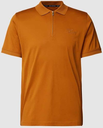 Karl Lagerfeld Poloshirt aus Baumwolle mit Reißverschluss - Orange