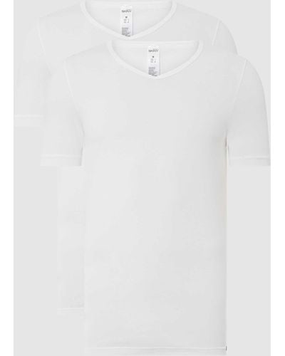 SKINY T-shirt Van Katoen In Een Set Van 2 - Wit