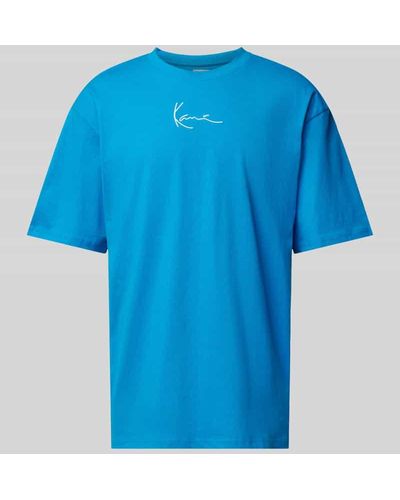 Karlkani Oversized T-Shirt mit Label-Print - Blau