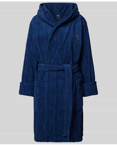 Polo Ralph Lauren Bademantel mit Logo-Stitching Modell 'Robe' - Blau