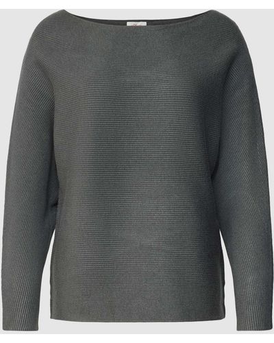 s.Oliver RED LABEL Strickpullover mit U-Boot-Ausschnitt Modell 'Otto' - Grau