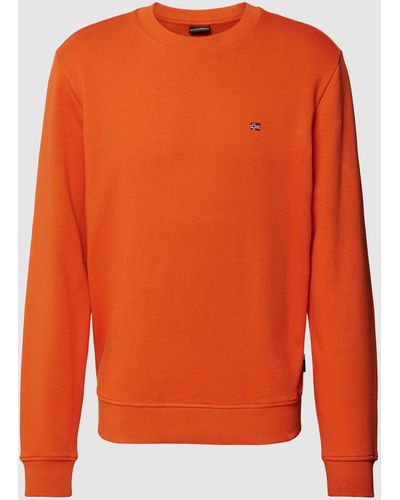 Napapijri Sweatshirt mit Logo-Detail Modell 'BALIS' - Orange