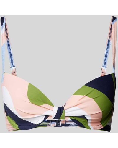 Esprit Bikini-Oberteil mit Allover-Print Modell 'WAVE BEACH' - Mettallic