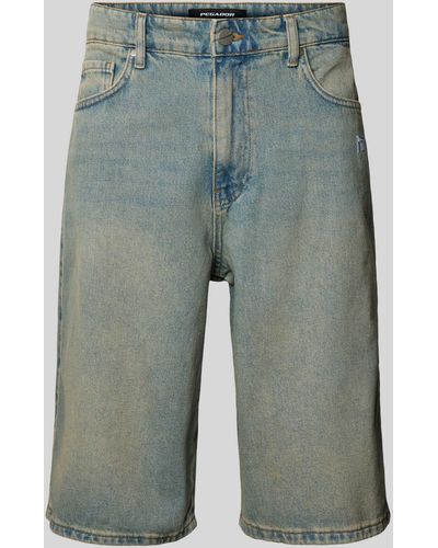 PEGADOR Regular Fit Jeansshorts mit Label-Stitching Modell 'ALCOA' - Blau