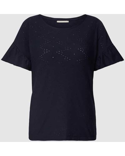 Edc By Esprit T-Shirt mit Strukturmuster - Blau