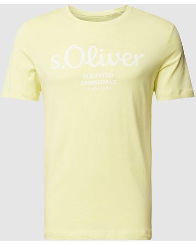 S.oliver T-shirt Met Labelprint - Geel