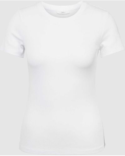 Jake*s T-shirt Van Een Mix Van Viscose En Elastaan - Wit