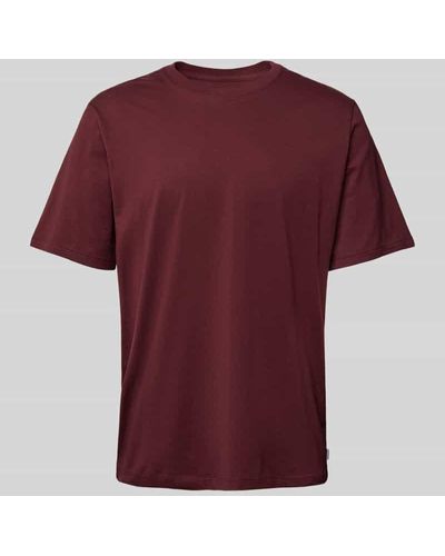 Jack & Jones T-Shirt mit Label-Detail Modell 'ORGANIC' - Rot