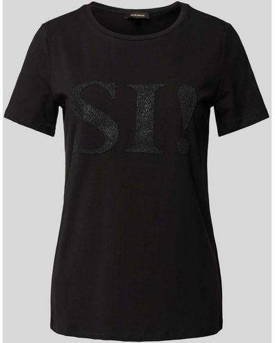MORE&MORE T-shirt Met Statementprint - Zwart