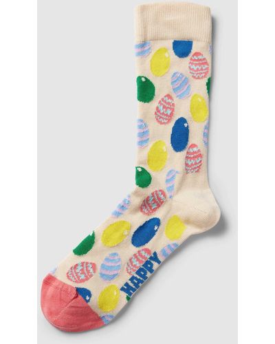 Happy Socks Sokken Met Labelprint - Wit
