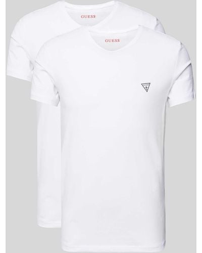 Guess T-Shirt mit Logo-Print Modell 'CALEB' - Weiß