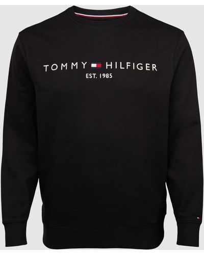 Tommy Hilfiger PLUS SIZE Sweatshirt mit Label-Stitching - Schwarz