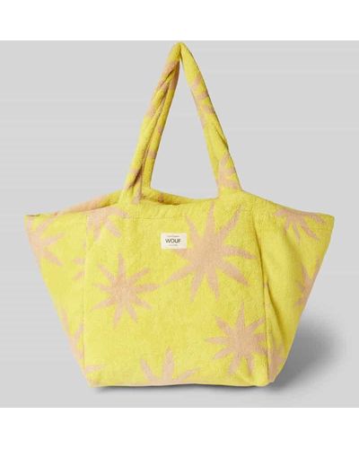 Wouf Handtasche mit Label-Patch Modell 'Formentera' - Gelb