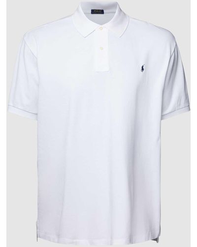 Ralph Lauren Plus Size Poloshirt Met Logostitching - Wit