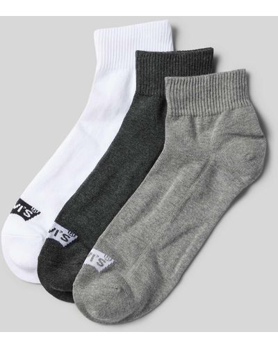 Levi's Socken mit Label-Detail Modell 'MID CUT BATWING LOGO' im 3er-Pack - Grau