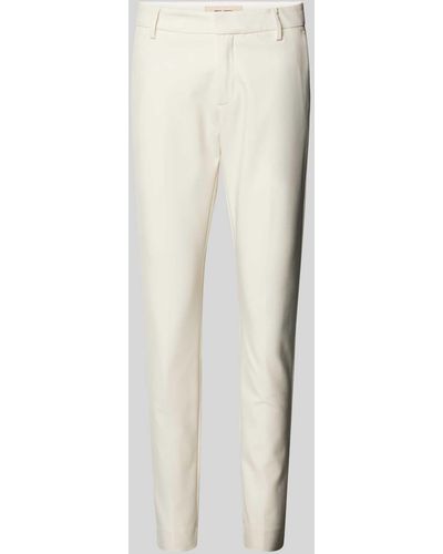 Mos Mosh Stretchhose mit Label-Applikation Modell 'ABBY NIGHT PANT' - Weiß