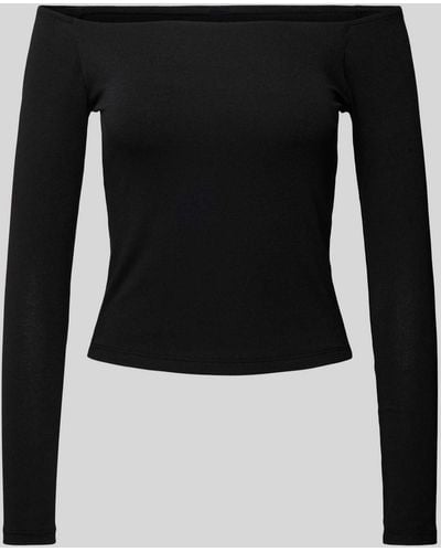 Gina Tricot Longsleeve im Off-Shoulder-Look Modell 'Tight' - Schwarz