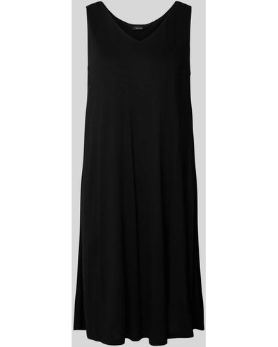 Opus Mini-jurk Met Afgeronde V-hals - Zwart