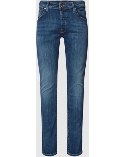 Jack & Jones Slim Fit Jeans Met Labelpatch - Blauw