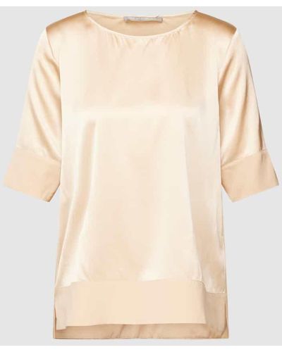 The Mercer N.Y. Bluse mit Seiden-Anteil - Natur