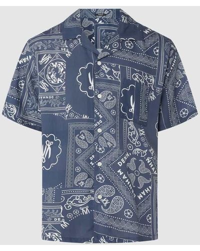 Denham Regular Fit Freizeithemd aus Lyocell mit kurzem Arm - Blau