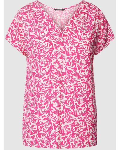 Comma, Blusenshirt aus Viskose mit Allover-Muster - Pink