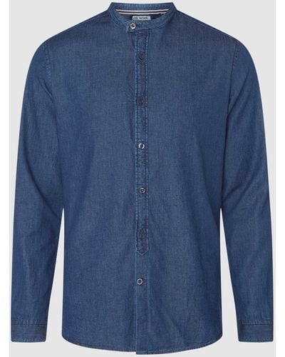 FIL NOIR Slim Fit Zakelijk Overhemd Van Denim - Blauw