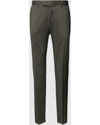 BOSS Regular Fit Anzughose aus Leinen-Mix Modell 'Leon' - Grau